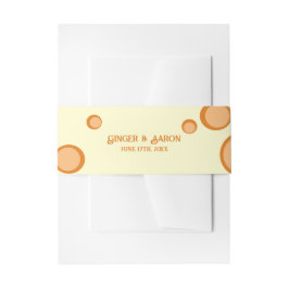 Orange Groovy Circles Retro Wedding Einladungsbanderole