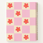 Orange Groovy Daisy Blume & Pink Checkered Notizblock (Rückseite)