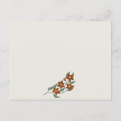 Orange Groovy Retro Arch Floral Hochzeitsempfang Begleitkarte (Rückseite)