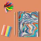 Orange Groovy Retro Zurück zu Schulnamen Sketchboo Notizblock