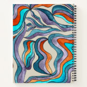 Orange Groovy Retro Zurück zu Schulnamen Sketchboo Notizblock (Rückseite)