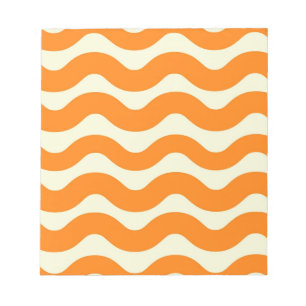 Orange Groovy Wavy Stripe Abstract Modern Frühling Notizblock