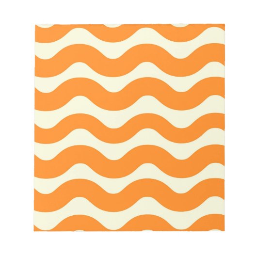 Orange Groovy Wavy Stripe Abstrakt Moderner Frühli Notizblock (Vorderseite)