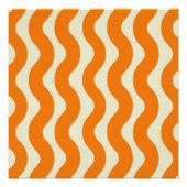 Orange Groovy Wavy Stripe Abstrakt Moderner Frühli Poster (Vorderseite)