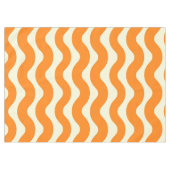 Orange Groovy Wavy Stripe Abstrakt Moderner Frühli Tischdecke (Vorderseite (Horizontal))