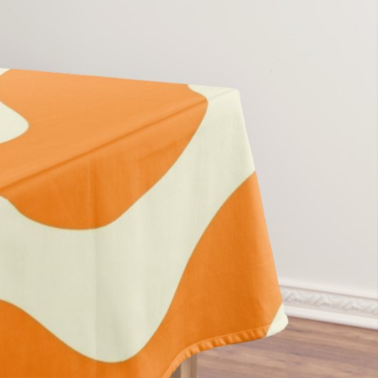 Orange Groovy Wavy Stripe Abstrakt Moderner Frühli Tischdecke (Beispiel)