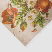 Orange große Blume und kleine weiße Blume Seidenpapier (Ausschnitt)