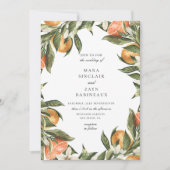 Orange Grove Botanical Citrus Frame Wedding Einladung (Vorderseite)