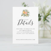 Orange Grove Citrus Botanical Wedding Details Einladung (Stehend Vorderseite)