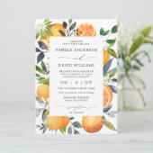 Orange Grove Fügen Sie Ihr Foto Hochzeit Einladung (Stehend Vorderseite)
