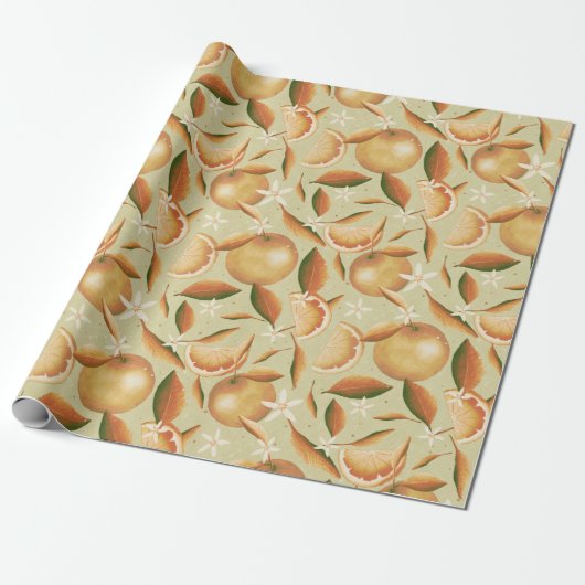 Orange Grove mint Geschenkpapier (Ungerollt)