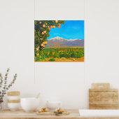 Orange Groves Snow Capped Berg Baldy Anfang der 19 Poster (Küche)