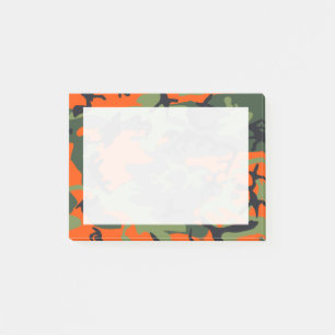 Orange, Grün, Schwarz Camo Tarnmuster Post-it Klebezettel