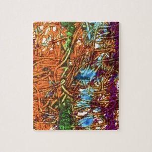 Orange, Grüne, Blaue, Lila Marmor-Kunstwerke Puzzle