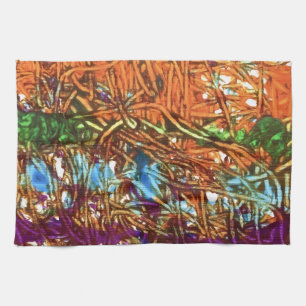 Orange, Grüne, Blaue, Lila Marmorkunst Geschirrtuch