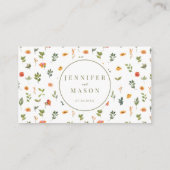 Orange grüne Blume Hochzeit RSVP QR-Code-Karten Begleitkarte (Rückseite)