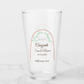 Orange grüne boho Glückwunsch fügen Datums-Namensa Glas (Rückseite)