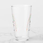Orange grüne boho Glückwunsch fügen Datums-Namensa Glas (Links)