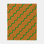 Orange Grüne Chevron-Zickzack-Design Fleecedecke (Vorderseite)