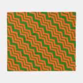 Orange Grüne Chevron-Zickzack-Design Fleecedecke (Vorderseite (Horizontal))