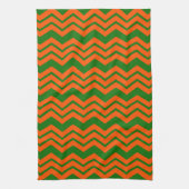 Orange Grüne Chevron-Zickzack-Design Geschirrtuch (Vertikal)