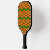 Orange Grüne Chevron-Zickzack-Design Pickleball Schläger (Links)