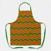 Orange Grüne Chevron-Zickzack-Design Schürze (Vorderseite)