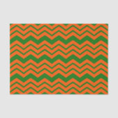 Orange Grüne Chevron-Zickzack-Design Seidenpapier (Vorderseite)