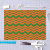 Orange Grüne Chevron-Zickzack-Design Seidenpapier (Handwerk)