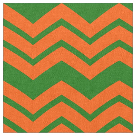 Orange Grüne Chevron-Zickzack-Design Stoff (Nahaufnahme)