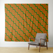 Orange Grüne Chevron-Zickzack-Design Wandteppich (Beispiel (Horizontal))