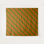 Orange Grüne Chevron-Zickzack-Design Wandteppich (Vorderseite (Horizontal))