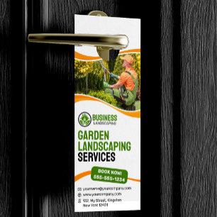 Orange & grüne Gartenlandschaftsbau Rasenservice M Türanhänger