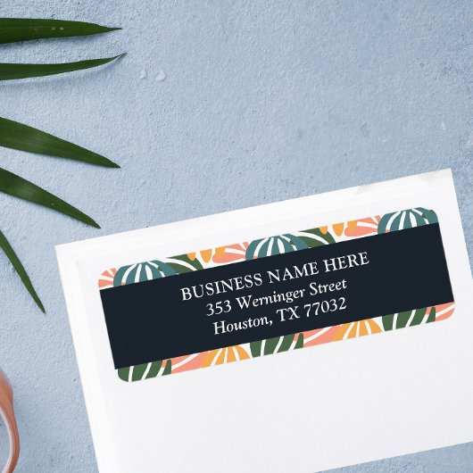 Orange Grüne Groovy Blätter Retro Botanisch