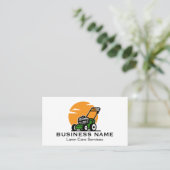 Orange Grüne Rasenmäh-Service Visitenkarte (Stehend Vorderseite)
