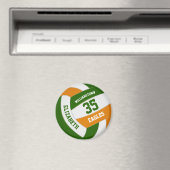Orange grüne Schulfarben Mannschaft Name Volleybal Magnet (In Situ (Geschirrspüler))