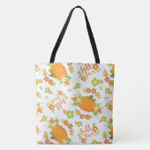 ORANGE & GRÜNE TÜRKEI & BLUME TASCHE (Vorderseite)
