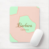Orange grüner Pastell Boho füge Namen Ort rustikal Mousepad (Mit Mouse)