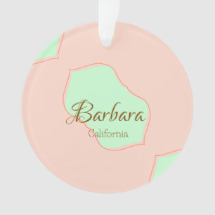 Orange grüner Pastell Boho Namen hinzufügen Ort ru Ornament
