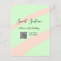 Orange grüner Pastell QR Sweet Sixteen Geburtstag
