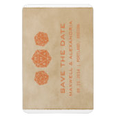 Orange Grunge D20 Dice Gamer Save the Date Magnet (Vertikal)