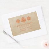 Orange Grunge D20 Dice Save the Date Stickers (Umschlag)