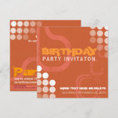 Orange Grunge Electro Party Geburtstag Einladung (Vorne/Hinten)