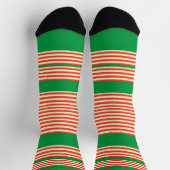 Orange Grünstreifen Socken (Oben)