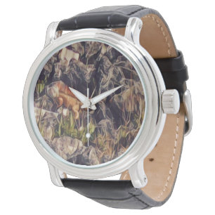 Orange Guana Art Armbanduhr