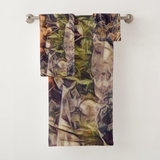Orange Guana Art Badhandtuch Set (Insitu)