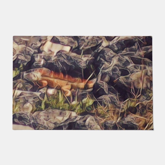 Orange Guana Art Fußmatte (Vorderseite)