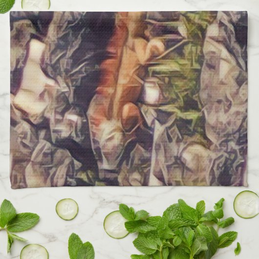 Orange Guana Art Geschirrtuch (Gefaltet)