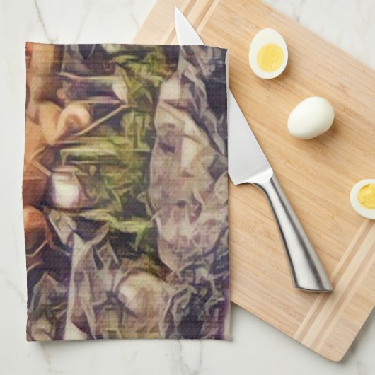 Orange Guana Art Geschirrtuch (Viertel Falte)