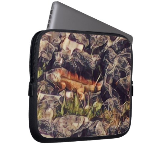 Orange Guana Art Laptopschutzhülle (Vorne Rechts)